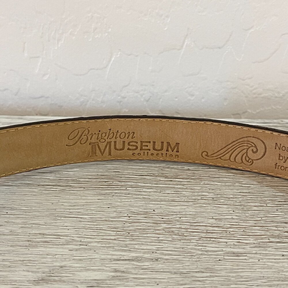 Vintage Brighton Belt Noah's Ark Museum Brown Leather Silver 36308 1995 Small - Picture 11 of 13